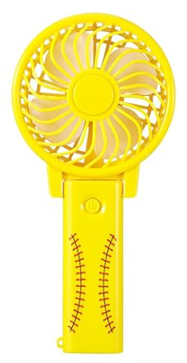 Softball Portable Fans Foldable Softball Handheld Fans Bulk with Lanyard Small Softball Personal Fan Favor for Team Gift Outdoor Sport Game Cooling Favors, Battery Not Include, Pack Of 1