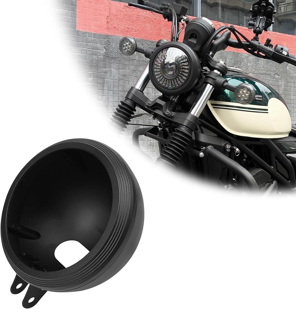 5.75inch Motorcycle Headlight Aluminum Alloy Housing Bucket with Bottom Mount and Bolt Mount 2 in 1 Light Shell,Housing Only