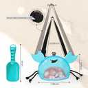 2 x AMOR PRESENT Mesh Baby Beach Bag, Shell Collecting Bag with Shovel Crab-Shaped Adjustable Strap for Holding Shell Sea Pool Sand Toy, Blue