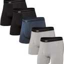 SAXX Underwear Co. Men's Underwear with Pouch Daytripper Boxer Brief Fly 5Pk (S)