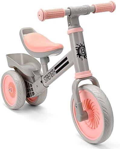 Bakeling Balance Bike - Pink Tricycle for 2-4 Year Olds, Baby & Toddler Balance Bike, Kids Ride On Toy