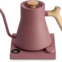 Fellow Stagg EKG Pro Electric Gooseneck Kettle - Pour-Over Coffee and Tea Pot, Stainless Steel, Quick Heating, Desert Rose with Maple Wood Handle, 0.9 Liter