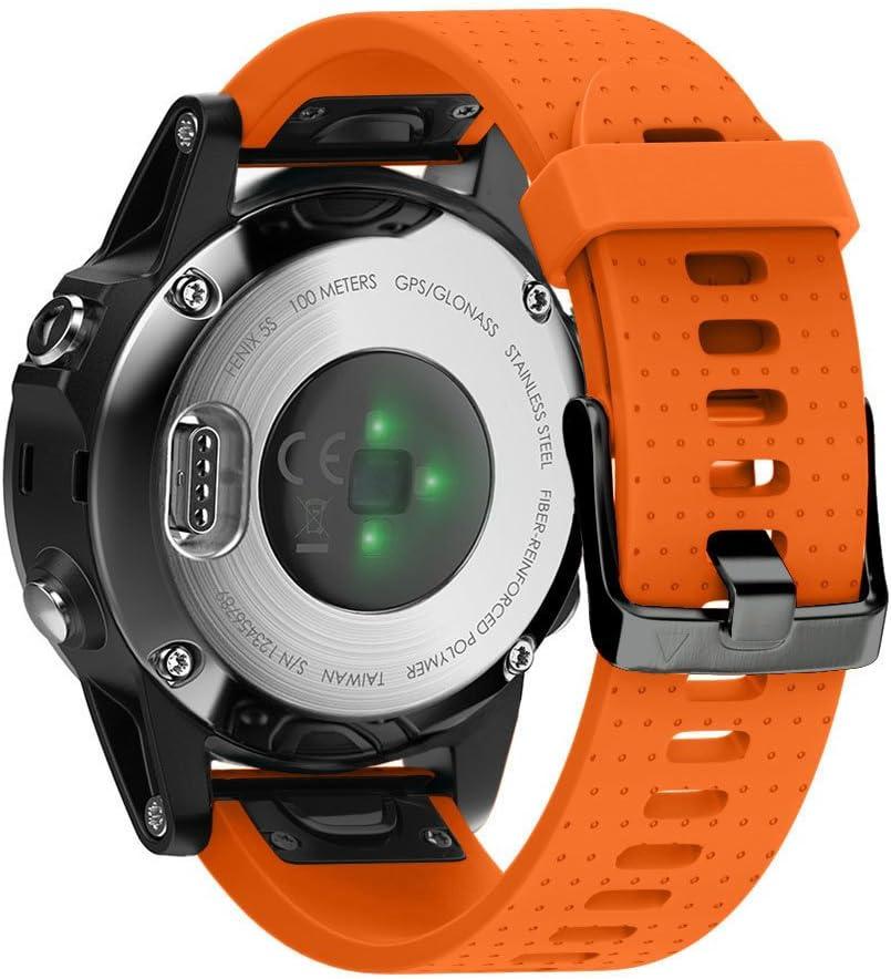 ANCOOL Compatible with Fenix 5S Bands Easy Fit 20mm Silicone Watch Bands Replacement for Fenix 6S/ Fenix 6S Pro/ Fenix 5S Plus Smartwatches, Orange