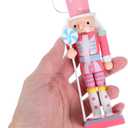 IMIKEYA Christmas Nutcracker Figure: 4PCS Wooden Nutcracker Hanging Christmas Nutcrackers Ornament Decoration Nutcrackers Ornament Xmas Decor Xmas Tree Ornaments Set