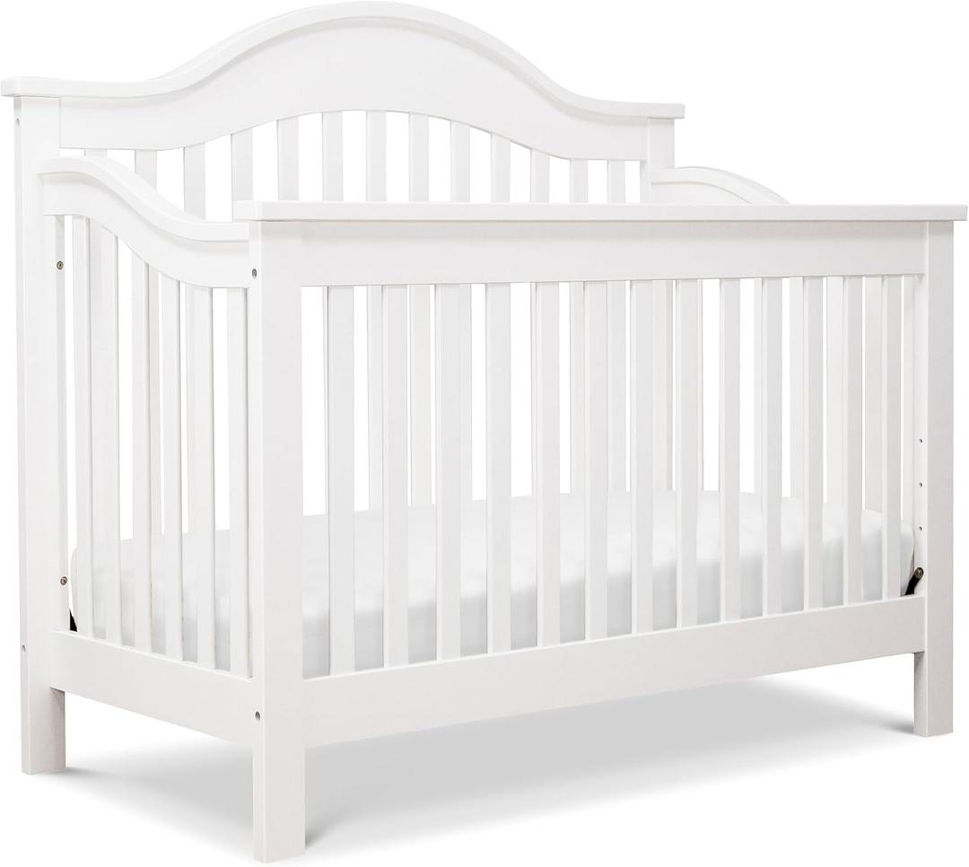 DaVinci Jayden 4-in-1 Convertible Crib in White, Greenguard Gold Certified, 58.3"L x 31"W x 49"H