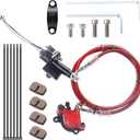 Motor Upgraded red Hydraulic Brake System The Left of The 7/8" Handlebars 50 inch Hose Compatible with Mini Bike Baja Doodlebug DB30 Minibikes Go Karts