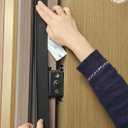 Door Coner Seal, Peel and Stick Weather Stripping Gap Filler for Side of Door Window Jambs, Light Noise Draft Stopper with Self Adhesive, 1.8in(W) × 44in(L), 4 Pack, Black