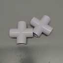 2PCS 3/4 Inch SCH40 4 Way Cross PVC Connector Elbow Pipe Fitting Coupling White Socket x Socket for Furniture DIY