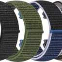 4 Pack Nylon Watch Bands Compatible with Garmin Venu 4 45mm/Venu 3 45mm/2/Vivoactive 4, Garmin Forerunner 255/255 Music/265/955, 22mm Sport Repalcement Strap for Amazfit GTR 4/3/2/Bip 6/Bip 5