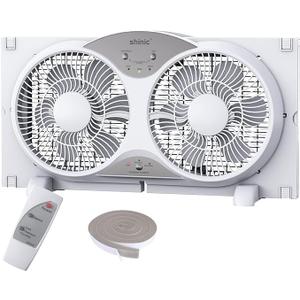 shinic Window Fan, 2026 Updated Quiet Window Exhaust Fan. Reversible Airflow, 9" Blades, Full Remote Control, 3 Functions 3 Speeds. Adjustable Width 23.8"-37", for Bathroom & Kitchen, ETL Certified