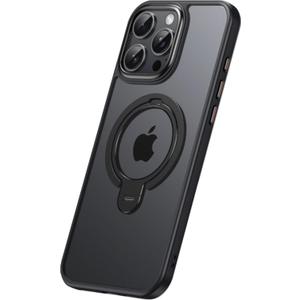 Case for iPhone 16 Pro Max/16 Pro/16 Plus/16, [Military Drop Protection] [Compatible with MagSafe] Translucent Hard Back Soft Edge Anti-Fingerprint (Black)