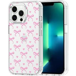 MOSNOVO Case for iPhone 13 Pro, [Buffertech 6.6ft Military-Grade Drop Protection] [Anti Peel Off Tech] Clear TPU Bumper Phone Case Cover Design - Bowtiful Love