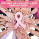 74 Pieces of Pink Ribbon Tattoos, Breast Problem Awareness Temporary Tattoos Breast Awareness Stickers Decorations Supplies for Women Foundation Events (Pattern A)
