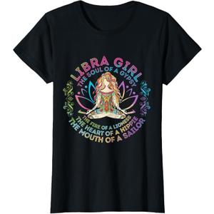 Libra Girl The Soul Of A Gypsy Birthday Hippie Soul T-Shirt, XL, Grey