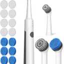 3 x Electric Grout Brush Power Scrubber: Rechargeable Crevice Cleaning Brushes 4H Working Times IPX7 Waterproof with Multi Brush Head for Home Kitchen Window Bathroom Tub Grout Tile (White)