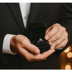 Velvet Ring Box, Earring Jewelry Gift Display Case, Black Square Ring Pendant Storage Holder for Proposal Engagement, Wedding, Anniversary