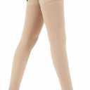 Medical Thigh High Compression Socks, for Women & Men, 20-30 MmHg Support Stockings Varicose Veins Compression, Leg Sleeves Footless Hose Legs Open Toe for Relief Shin Splints, Edema, Swelling (Beige, XL)