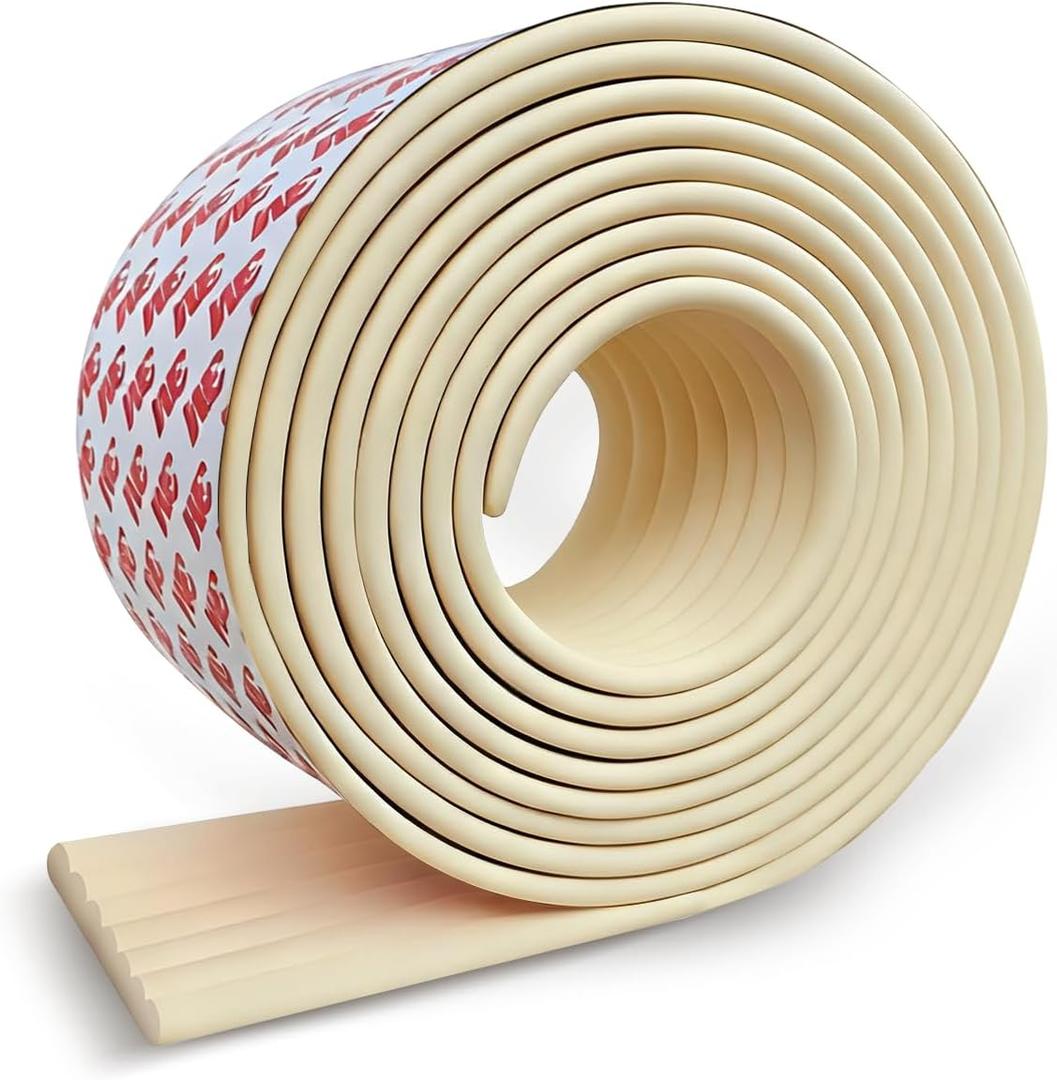 Edge and Corner Guards with Strong Adhesive Extra Thick Baby Proofing Furniture Protector for Table Desk Bed Cabinets Child Safety for Home and Nursery (Beige White, 16.4 Feet)