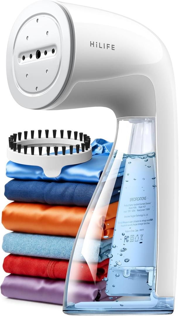 HiLIFE Upgraded Steamer for Clothes, Handheld Portable Design, 1100W Powerful Steam, 300ml Larger Tank & No Leak Design, 30S Fast Heat-up, Quick Wrinkle Remover, Compact Size for Travel, ONLY 120V