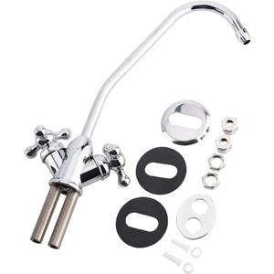 XHTLLO Double Heads Faucet Tap, Stainless Steel Kitchen RO Drinking Water Filter