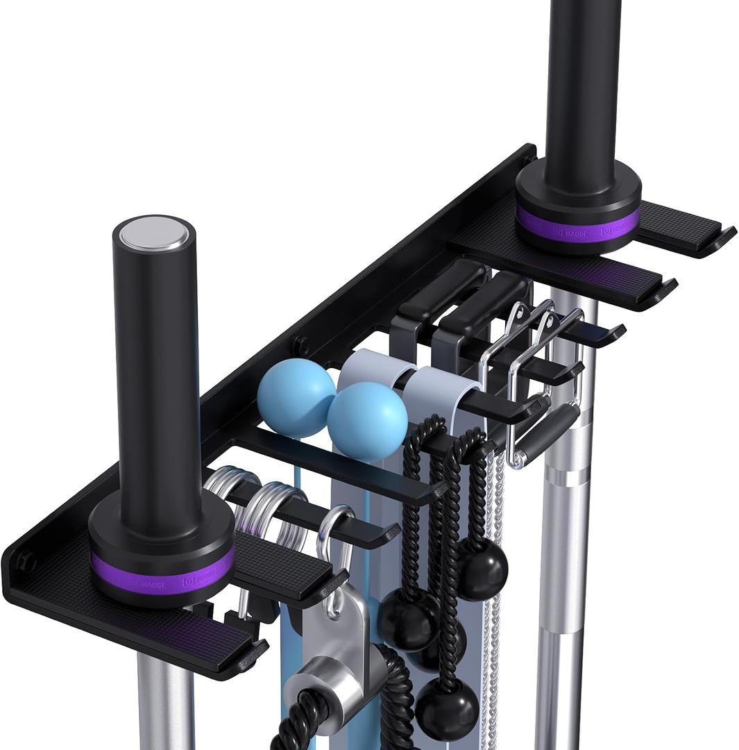 Home Gym Accessories Storage Rack Wall Mount with Heavy Duty Hooks