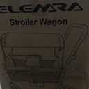 ELEMARA Foldable Wagon Stroller, Stroller Wagon for 2 Kids, Premium All Terrain Wagon for Kids with Removable Canopy, Adjustable Push/Pull Handle, Harnesses, Large Storage Bag, Black