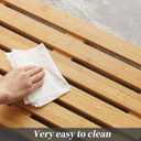 Bamboo Bath Mat for Shower with Non-Slip Rubber,Bathtub Mat,Floor Mat,Shower Mat for Indoor,Outdoor,Spa, Sauna, Pool (Natural, 25.5 * 17 * 1.4 inches)