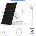 Solar Panel for Ring Camera, Compatible with Ring Stick Up Cam (2nd/3rd Gen) & Pro, Spotlight Cam Plus/Pro (Battery), 7W Solar Charger with USB-C to 3.5mm Adapter, 8.8ft Cable & 360 Mount