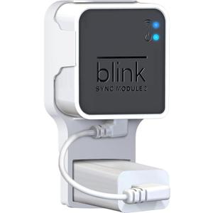 Outlet Wall Mount for Blink Sync Module 2, Mount Bracket Holder for Blink Outdoor Camera No Messy Wires Outdoor and Indoor Home Security Camera Mount with Short Cable