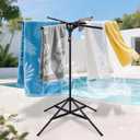 Pool Towel Rack Outdoor, Heavy Duty Outdoor Towel Rack,Adjustable 75 in Free Standing Rack for Pool Spa, Drying Swimsuits