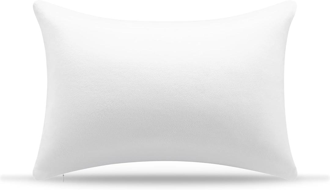 AM AEROMAX 12  20 Throw Pillow Memory Foam Pillow Insert - Rectangular Lumbar Support Pillow for Decorative Cushion Bed Couch Sofa - Non-Deforming Over Time (White)