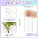 15Pack Glass Cylinder Vases for Centerpieces 10 Inch Tall Clear Flower Vases, Glass Hurricane Candle Holder Wedding Decorations, Modern Floating Candle Vase for Party Home Decor(3.35 x 10 Inch)