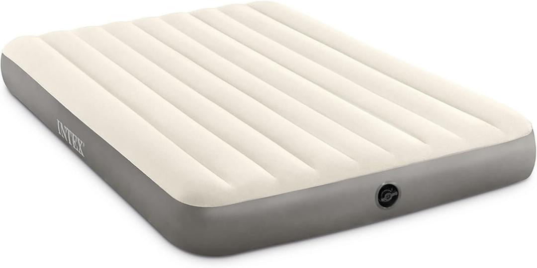 Intex 64103E Dura-Beam Standard Single-High Air Mattress: Fiber-Tech - Queen Size - 10in Bed Height - 600lb Weight Capacity