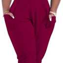 acelyn Casual One Piece Loose Jumpsuit for Women Summer Plus Size Overalls Off Shoulder Pockets Romper (Large, 015-wine Red)