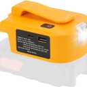 Battery USB Charger Converter for DeWalt 20V MAX Battery Generator Power Adapter with USB Charger Type C and LED Lights for Work RV Camping Travel, Adapter Only
