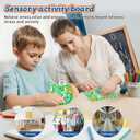 Sensory Activity Board, Six-Sided Silicone Sensory Fidget Toy with 20 Strings for Autism, Stress Relief, Calming, Focus & ADHD,Great for 3+ Year Old, Stuffers Gifts for Teen Girl