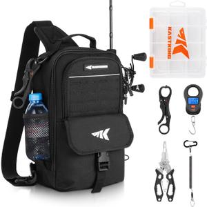 KastKing Everyday Essential Fishing Sling Bag & Tool Set, Fishing Scale & 3500-Tackle Box Waterproof, 7" Fishing Pliers, Lip Gripper - Fishing Gear and Gift for Men