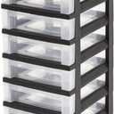 Office Depot Medium Plastic Storage Cart, 6 Drawers, 26 7/16in.H x 12 1/16in.W x 14 1/4in.D, Black, 116815