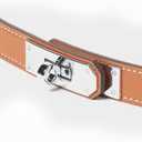 FENLDY Adjustable Thin Belts For Womens Skinny Belts For Dresses Womens Solid Color Alloy Turn Lock Belts For Jeans ( Caramel Color With Gold Buckle)