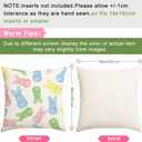 RABUSOFA Easter Pillow Covers 18x18 inch Set of 2 Easter Decorations for Home Colorful Rabbit Throw Pillows for Bedroom Sofa Holiday Festivals Home Decor (Multicolor)