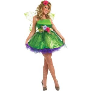 fun shack Fairy Costume For Women Green Dress Halloween Outfit Womens Dress Up Party Wear (Medium)