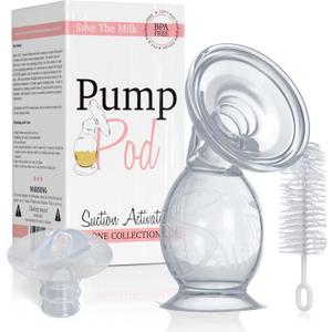 Pump Pod and 13mm Pumping Pretty Inserts; Suction Activated Milk Collection Cup for Breastfeeding with 13mm Inserts