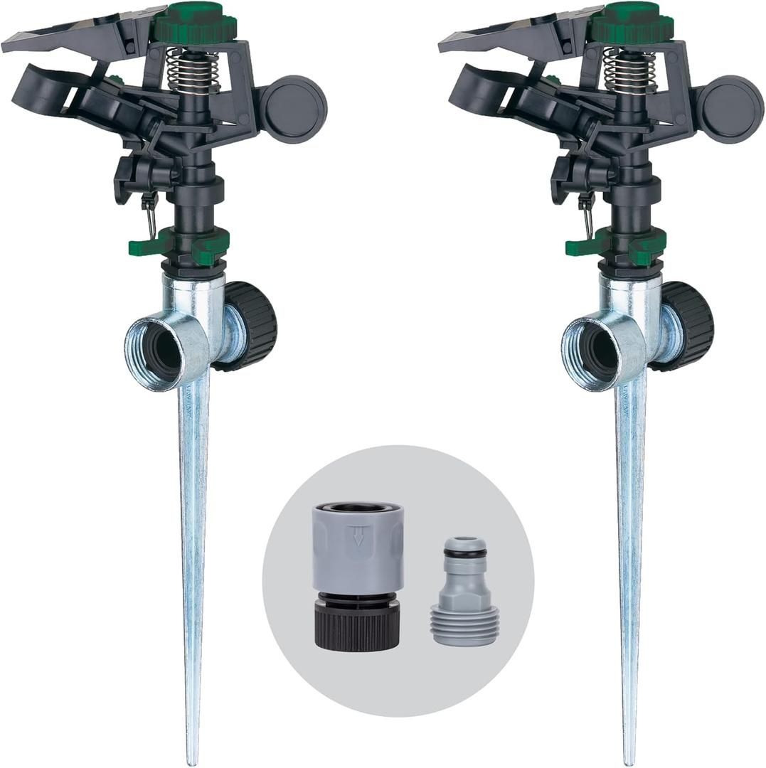 Melnor 65176AMZ Pulsating Sprinkler Dual Pack with Metal Spike