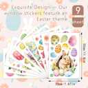 4 x Easter Window Clings Decorations - 9 Sheets Double-Sided Reusable Bunny Egg Flower Stickers, Anti-Collision Spring Decor for Glass, Mirror, Tile - Perfect for Home, Office & Classroom