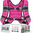 Zeerun Weighted Vest for Women & Men with Reflective Stripe and Adjustable Buckle, Comfortable & Durable Rucking Vest for Walking, Running & Strength Training, 24 Lb