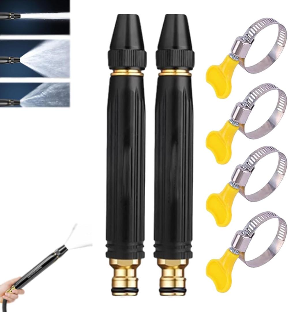 2PCS High pressure hose nozzle, Car Wash Water Gun, Adjustable Spray Patterns,Garden Hose Sprayer for Car Washing and Outdoor Cleaning, Sturdy Watering and Pressure Cleaning Accessory