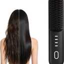 mini Hair Straightener, 2026 Cordless Hair Straightener Brush,Portable Straightener Brushs for Travel, with LCD Temperature DisplayFast Heating Cordless Mini Hair Brushs Styling Tools (New Black)