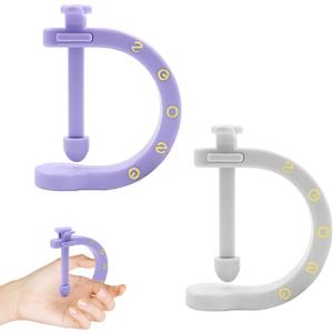 2Pcs Acupressure Tool Clip with Fixed Clip, Adjustable Acupuncture Manual Massage Tools, Portable Pressure Point Massage Tool for Hand Foot Ear Fatigue Relief (Gray, Purple)
