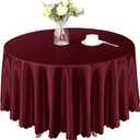 Homiest 1 Pack 84 Inch / 7ft Round Tablecloth Satin Table Cover, Burgundy Table Cloth Overlay Bright Table Decorations, Silky Satin Dining Table Cloths for Wedding Reception Graduation Banquet