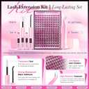 DIY Lash Extension Kit Natural Look Wispy Lash Clusters D 154 pcs Lashes Clusters 8-16 mm Eyelash Extension Kit Lash Bond and Seal Lash Tweezers Individual Lashes Lash Cluster Kit For Beginners